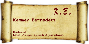 Kemmer Bernadett névjegykártya